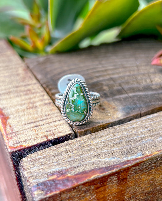 Soronan Gold Turquoise Ring Size 8