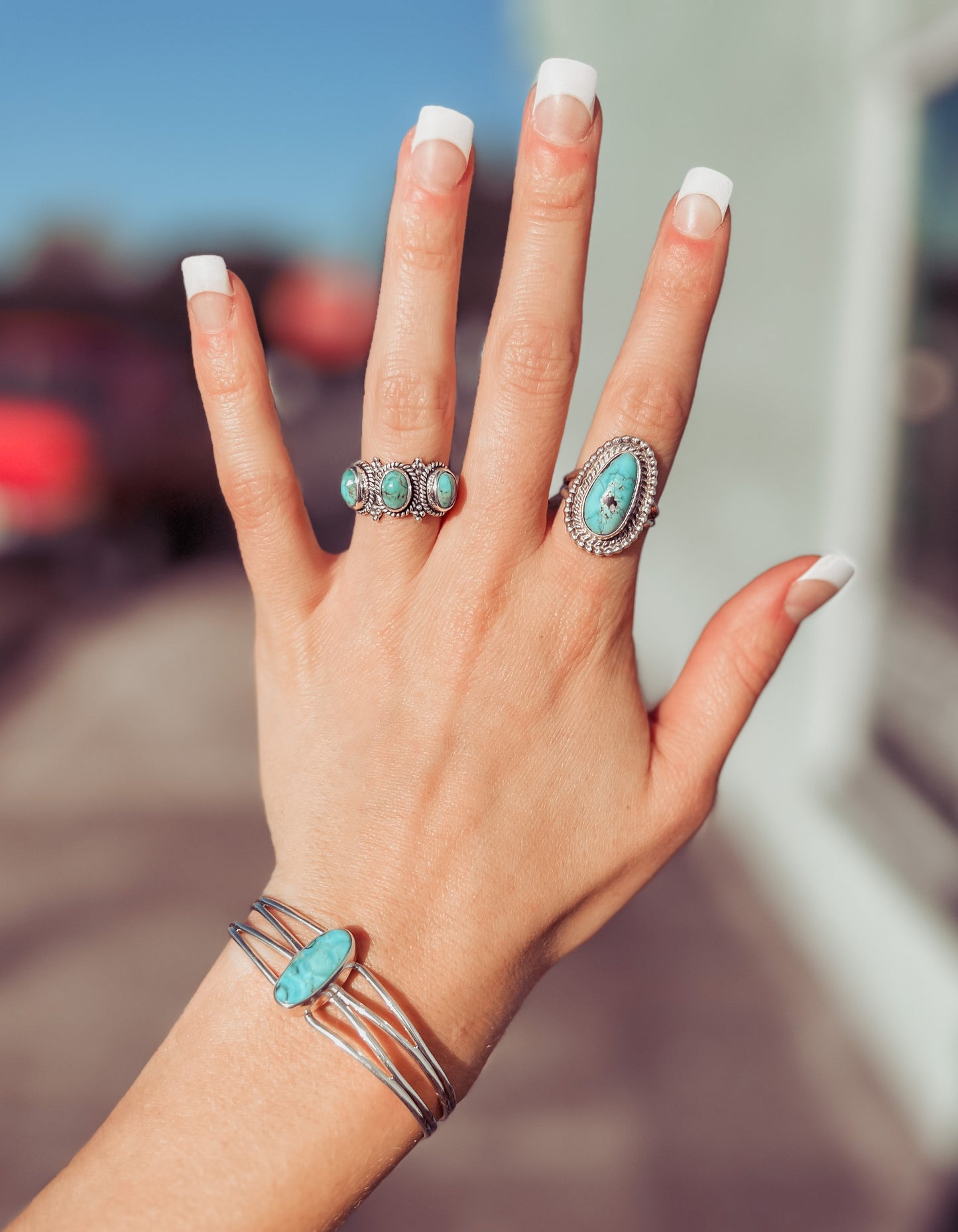 Teardrop Authentic Turquoise Ring