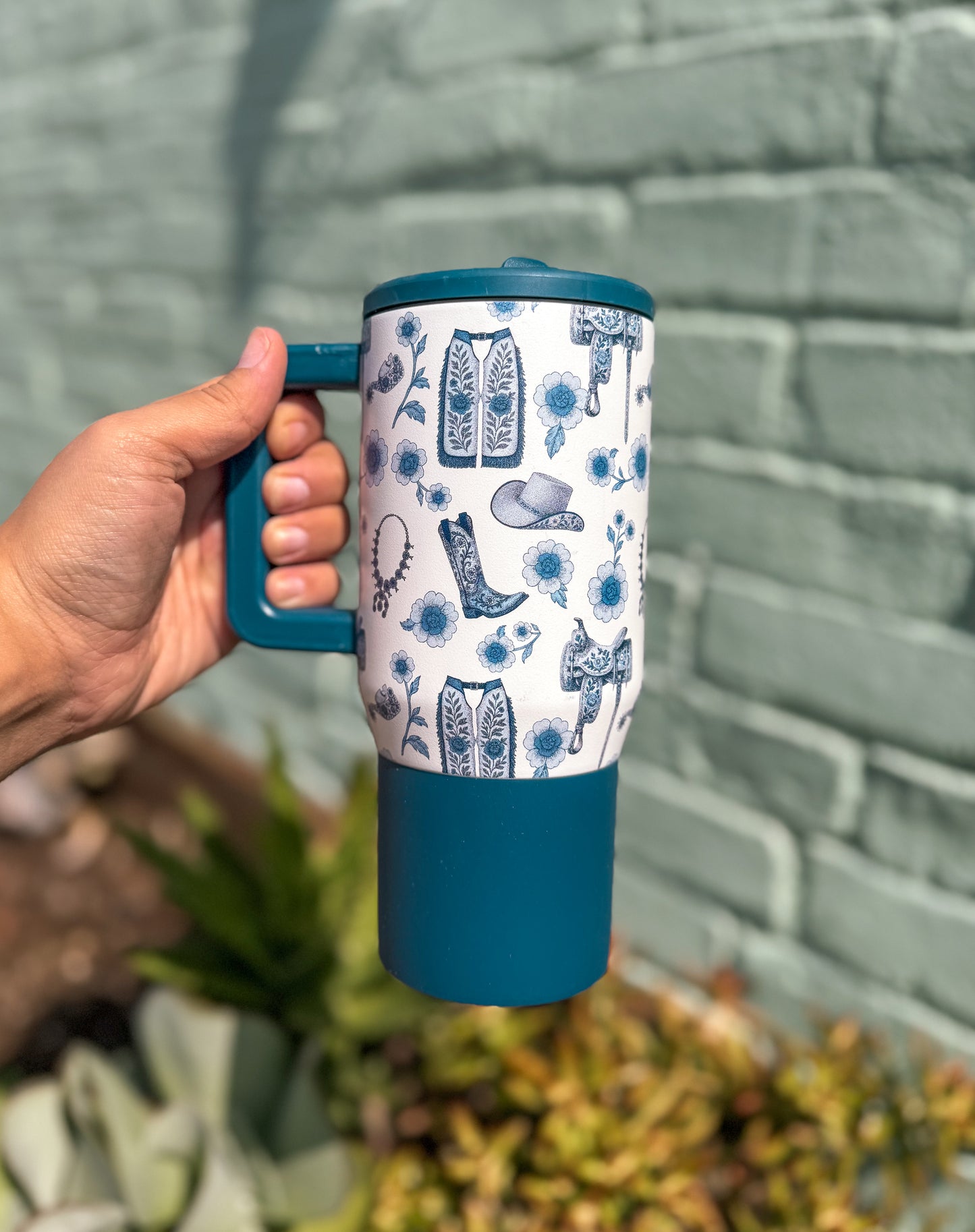 Western Chinoiserie Flip Top Tumbler