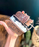 Cowhide Tooled Leather Belt *Size 30