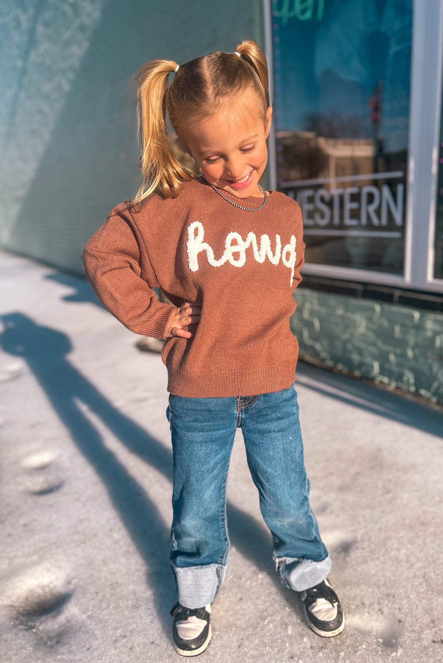 Brown Howdy Sweater- Toddler/Kids