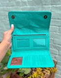 Turquoise Tooled Leather Wallet