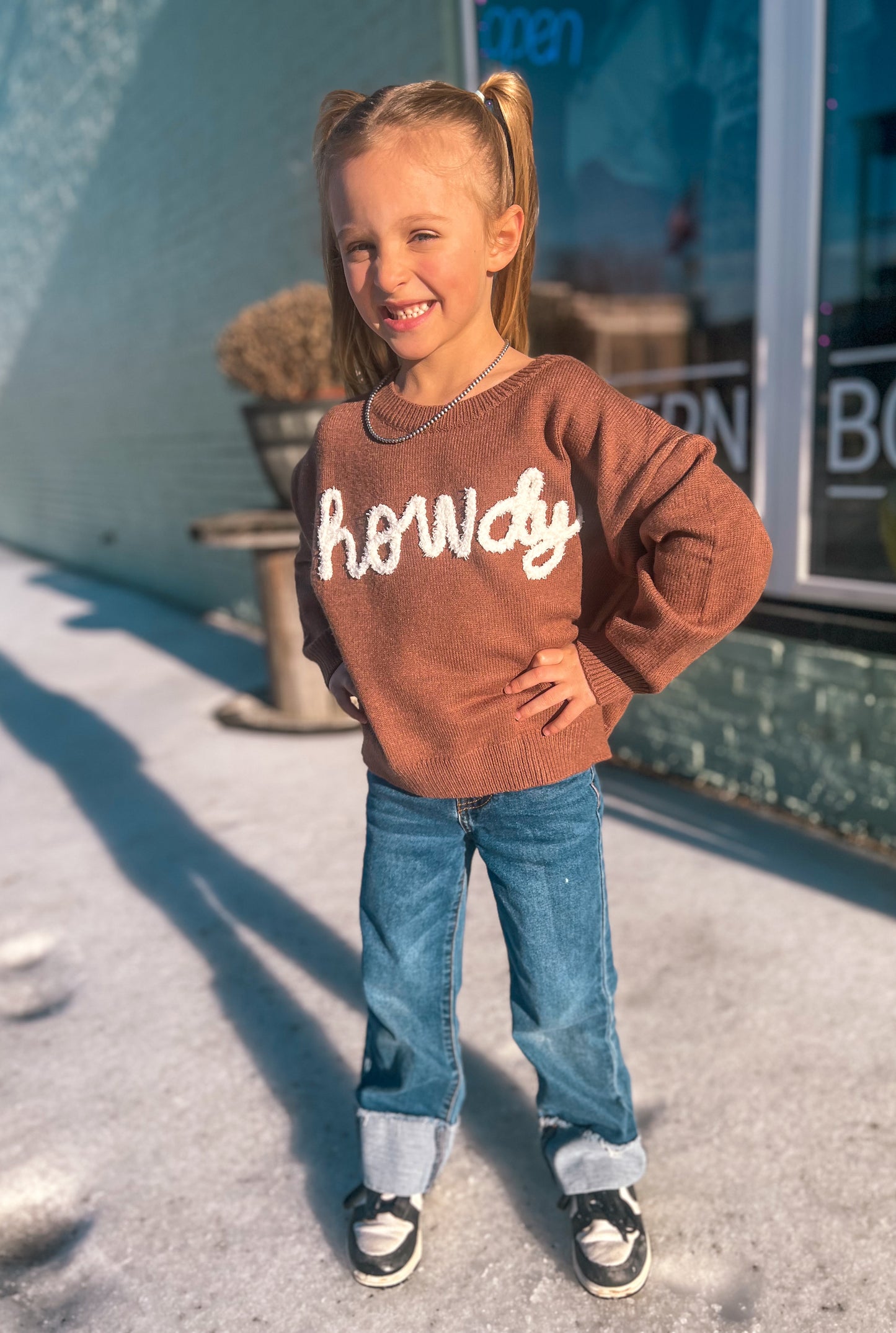Brown Howdy Sweater- Toddler/Kids