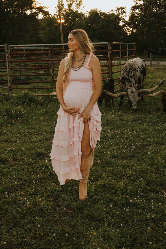 The Lahela Ruffle Dress *Light Pink