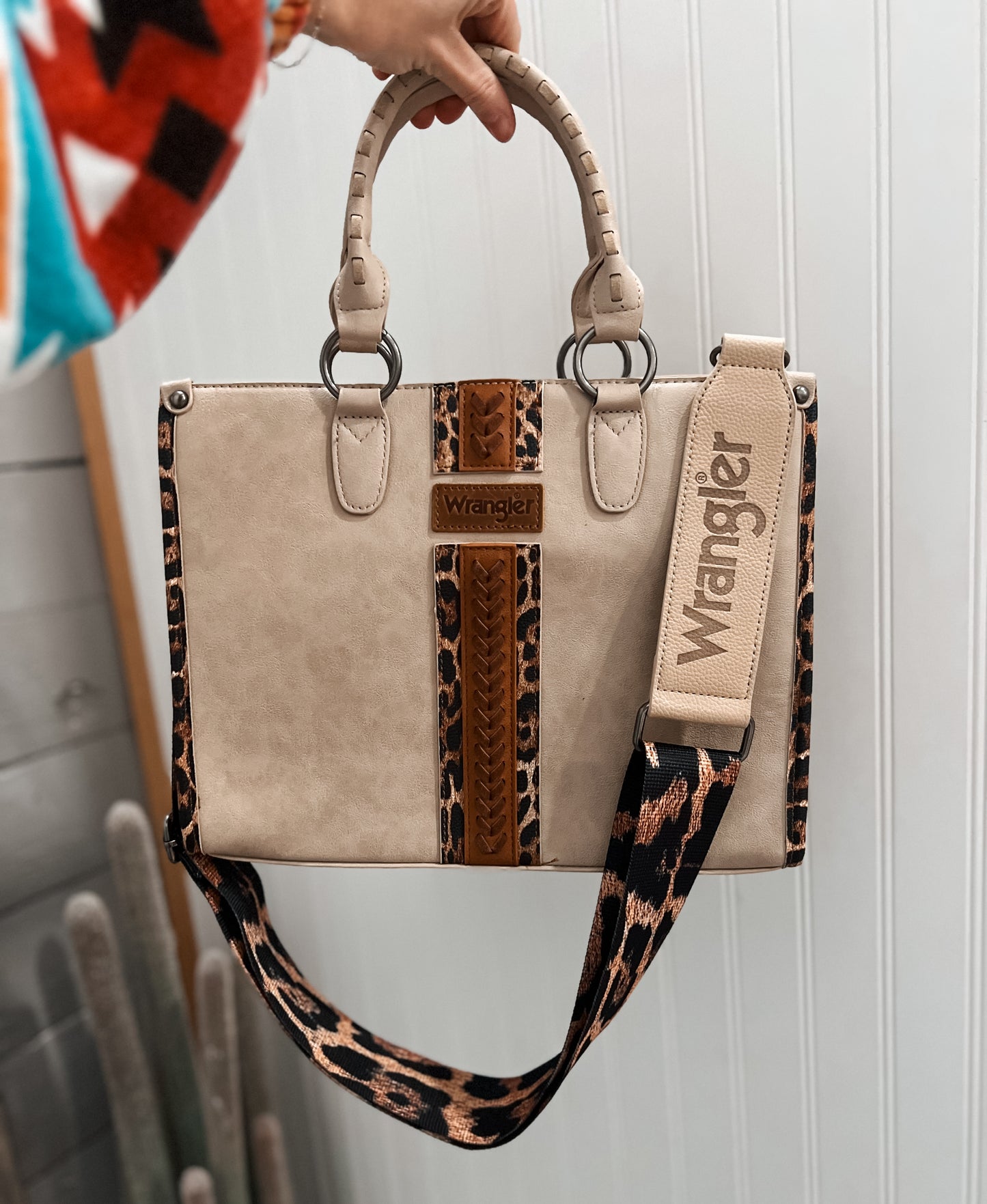 Wrangler Leopard Small Tote/Crossbody *Khaki