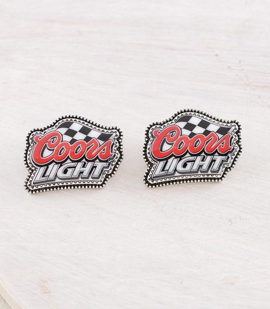 Checkered Beer Earrings