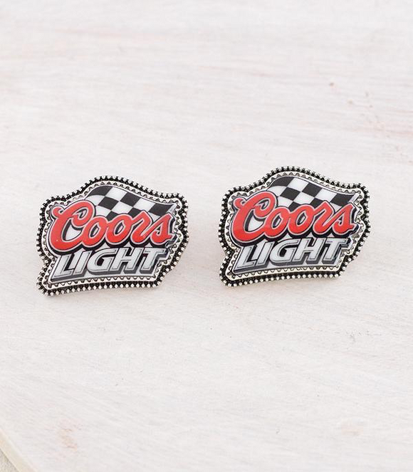 Checkered Beer Earrings