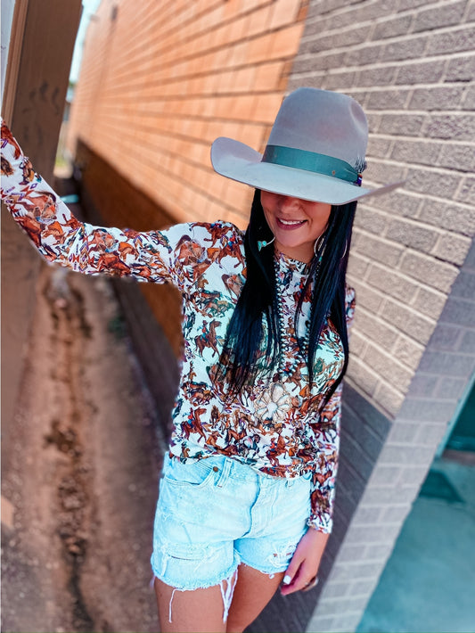 Buckaroo Long-sleeve Mesh Top