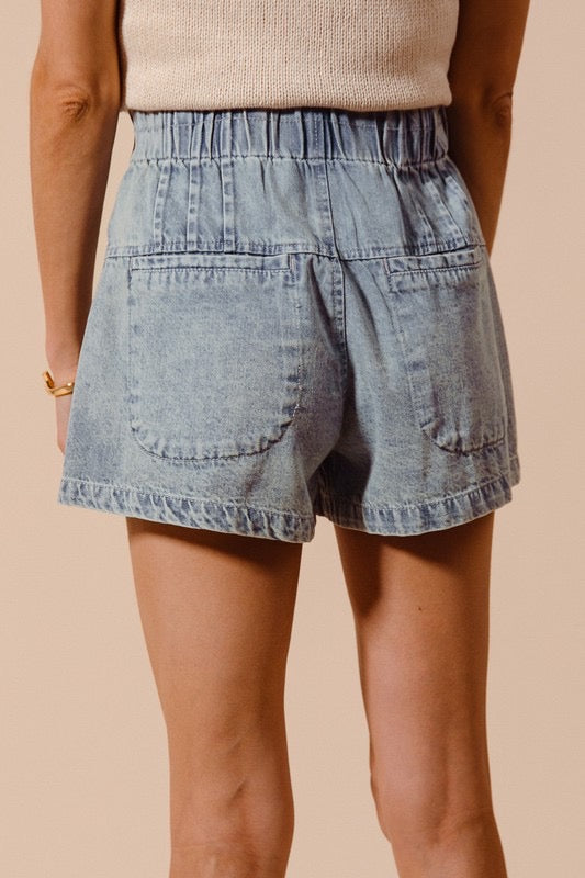 The Kelsey Flared Denim Shorts