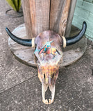 Handpainted Bronc Rider Cowskull