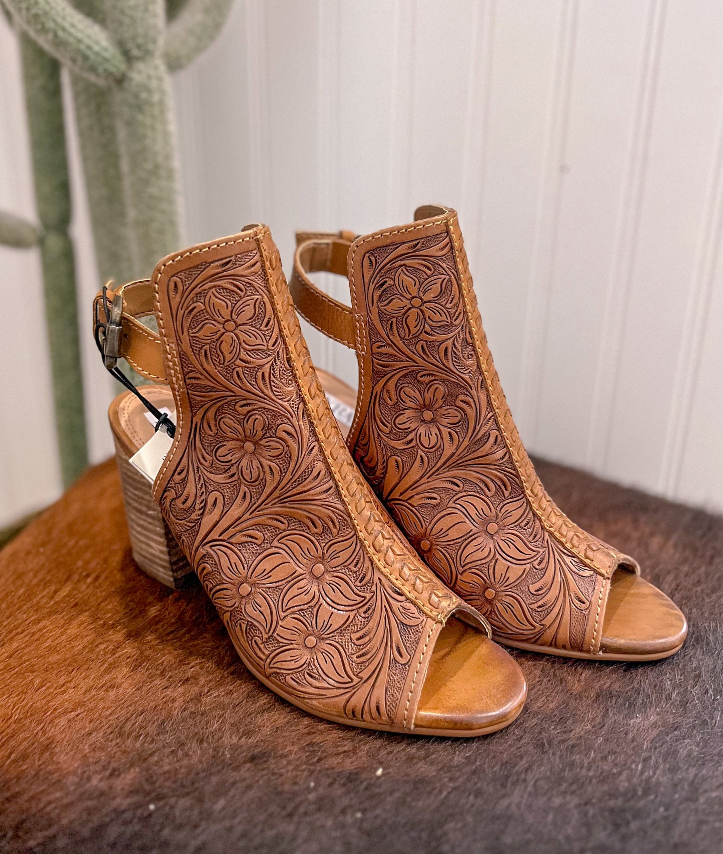 Tooled Leather Heels