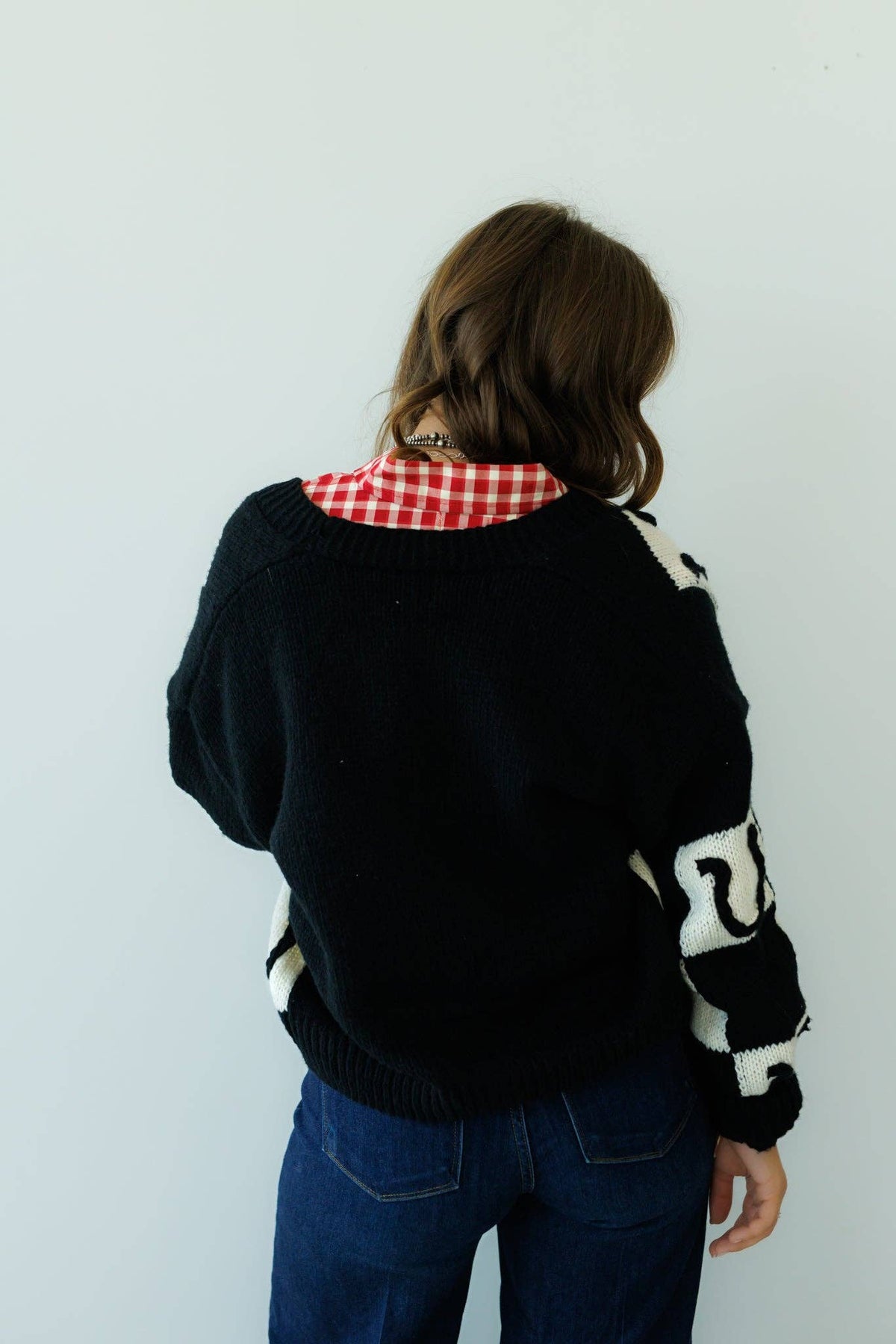 Black Horseshoe Knit Cardigan