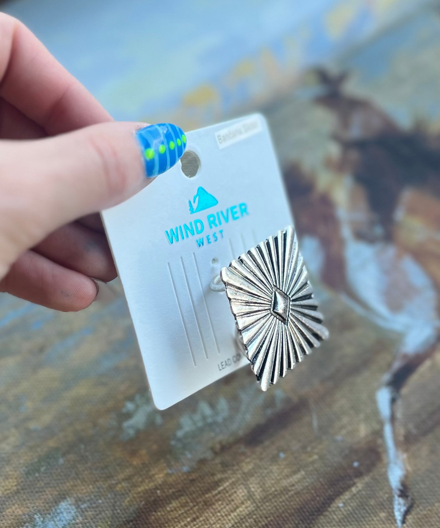 Square Concho Scarf Slide