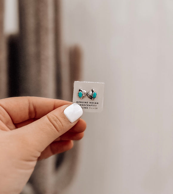 Feather Turquoise Earrings