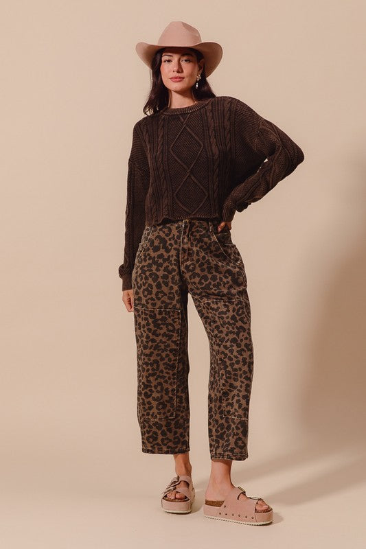 The Lacy Leopard Barrel Jeans