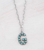 Turquoise Initial Necklace