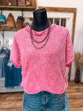 The Gabby Waffle Knit Top *Fuchsia