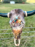 Handpainted Bronc Rider Cowskull