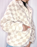 Checkered Sherpa Buttoned Jacket