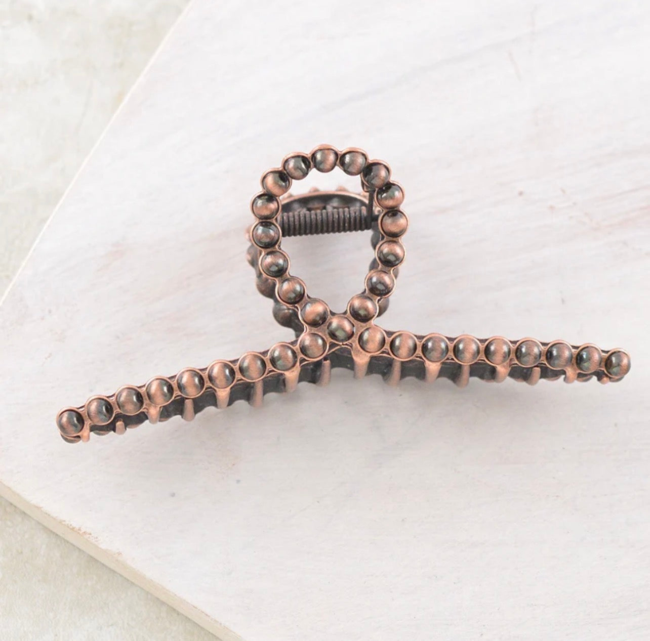 Navajo Pearl Bead Hair Claw Clip