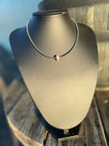 Sterling Silver Choker with Pink Conch Saucer