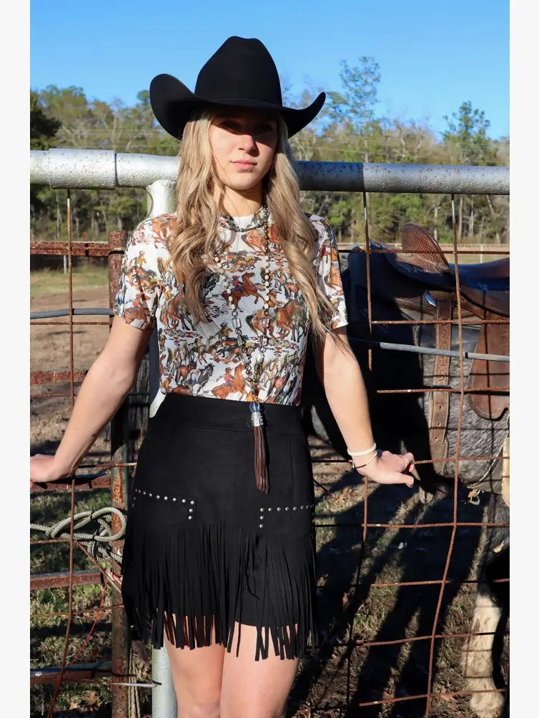 Buckaroo Short-Sleeve Mesh Top