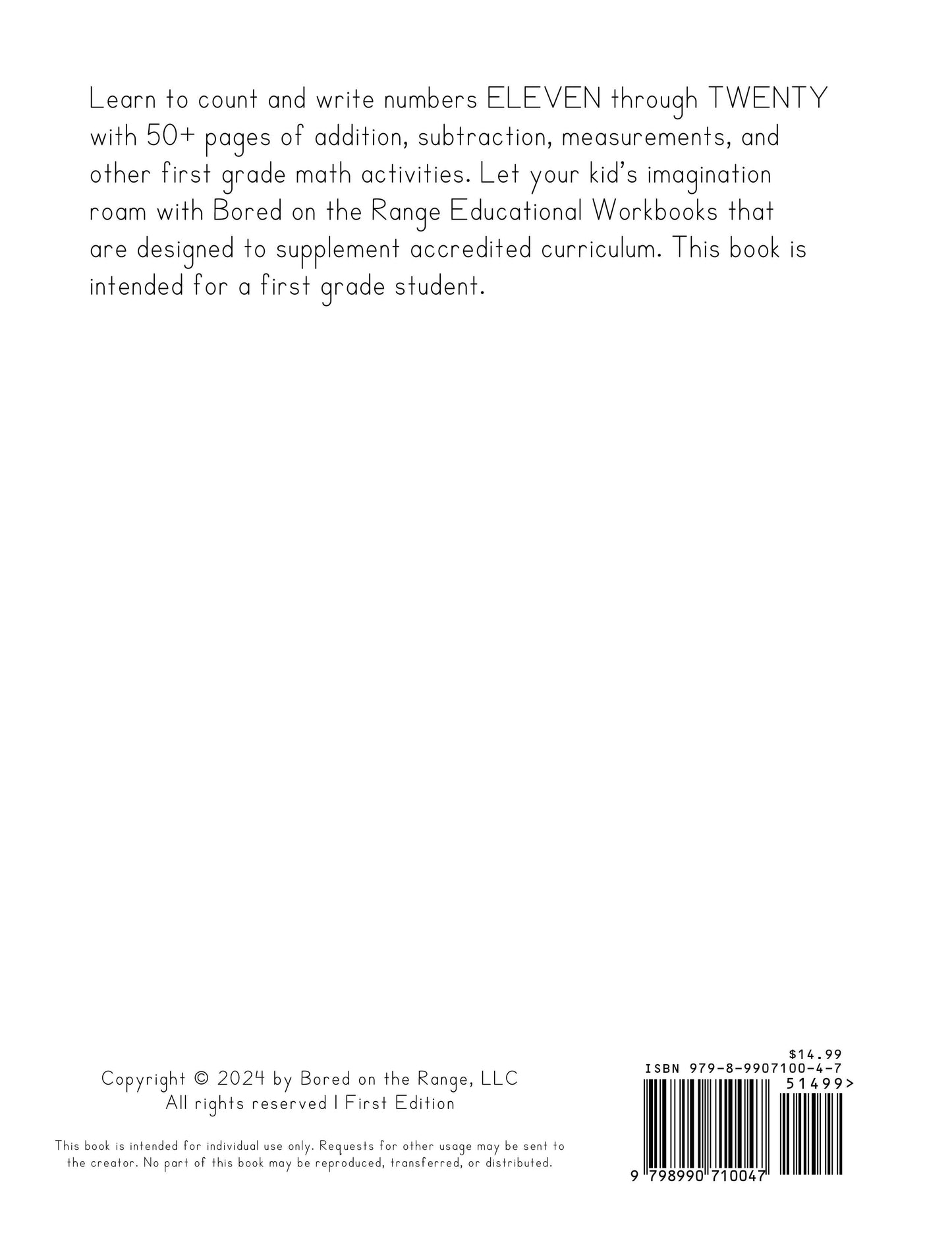 Ranch Math Grade 1: Addition, Subtraction, & Measurements