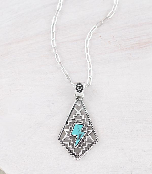 Bolt Diamond Pendant Necklace