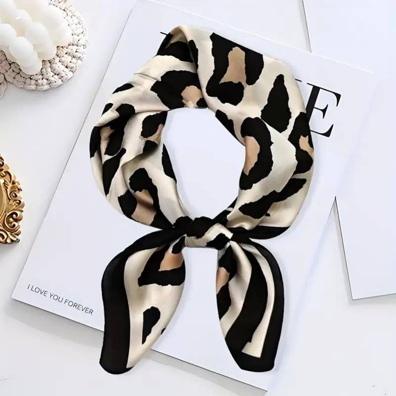Leopard Print Bandanna Scarf
