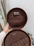 Triple Threat Round Travel Jewelry Case