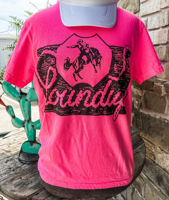 Round Up Neon Pink Graphic Tee