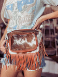 Red Cowhide Fanny Pack