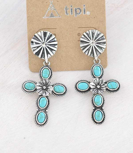 Turquoise Cross Earrings