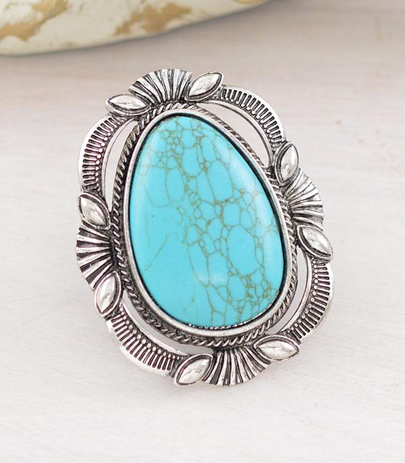 Large Turquoise Statement Ring *Circular