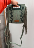 Wrangler Top Handle Boot Scroll Fringe Tote/Crossbody