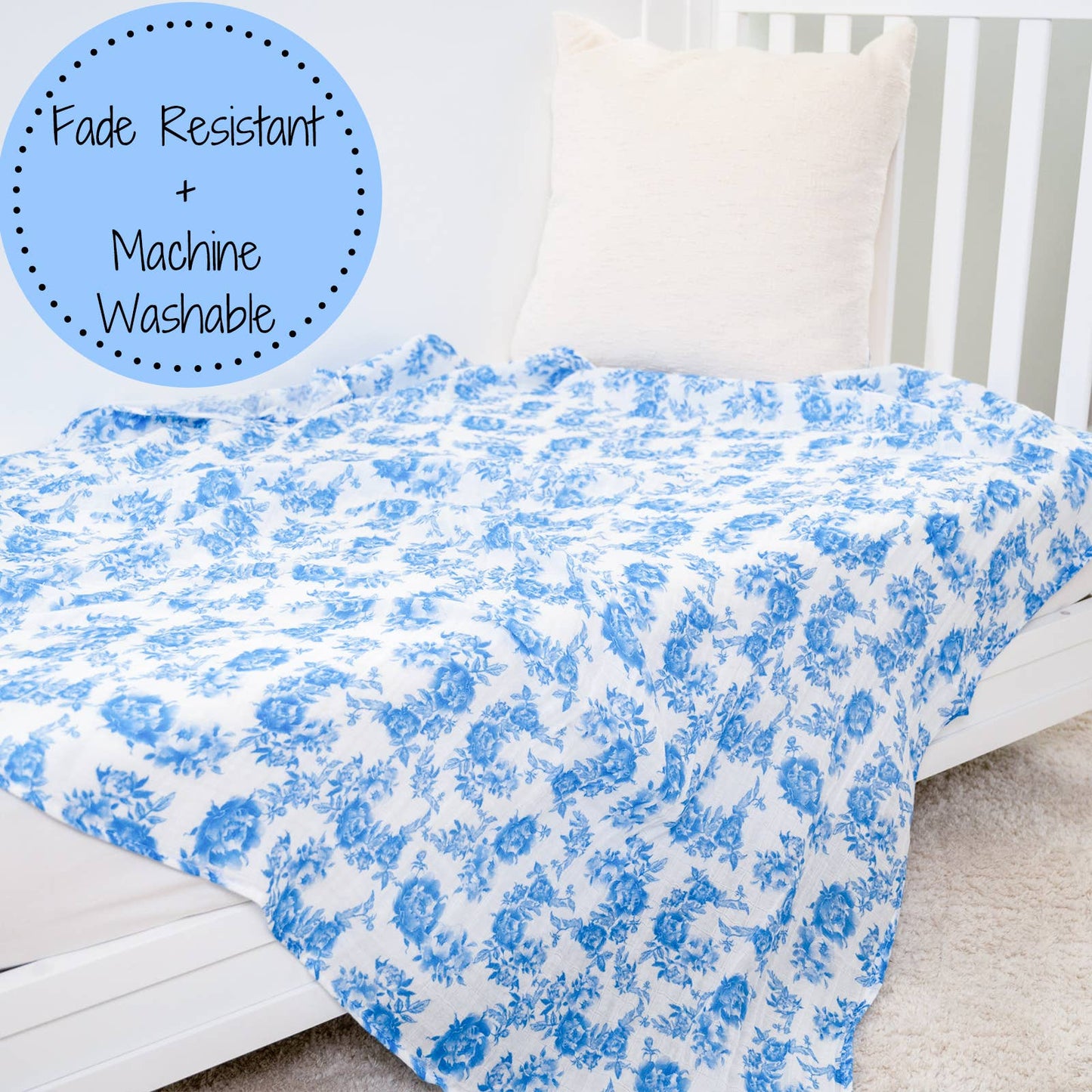 Peony For Your Thoughts Baby Muslin Swaddle Blanket