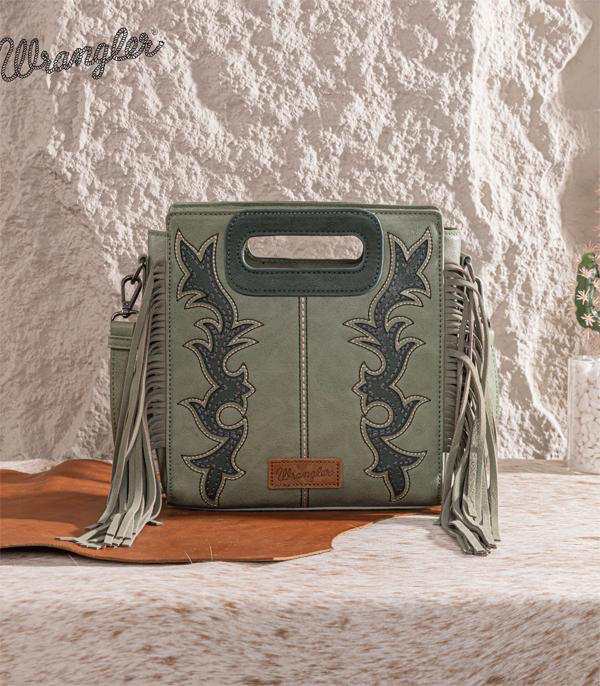 Wrangler Top Handle Boot Scroll Fringe Tote/Crossbody