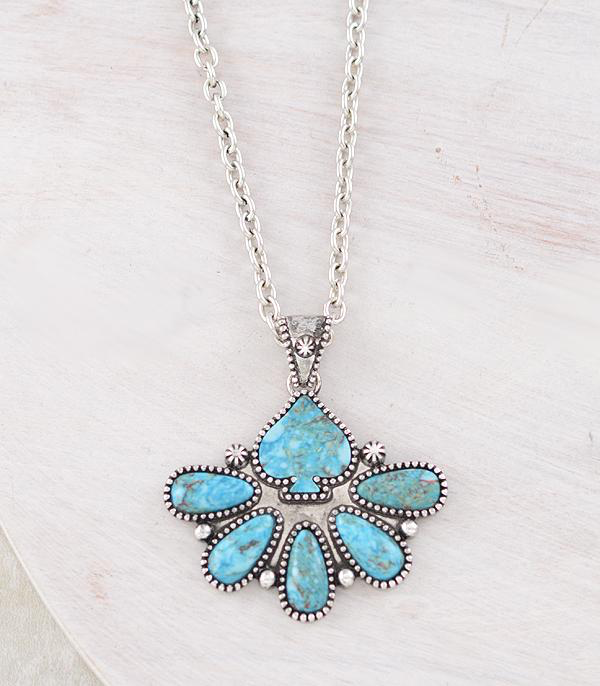 Spade Semi Stone Necklace
