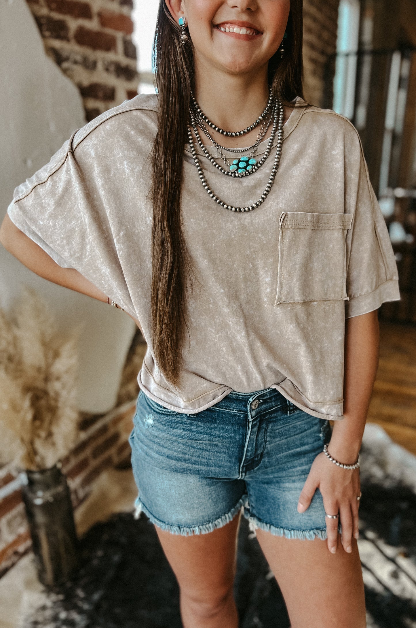 The Brynn Oversized Crop *Taupe
