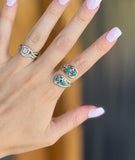 Authentic Sterling Silver Turquoise Twist Ring
