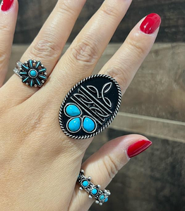 Boot Stitch & Turquoise Ring