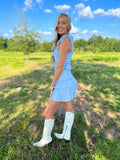 Baby Blue Smocked Ruffle Mini Dress