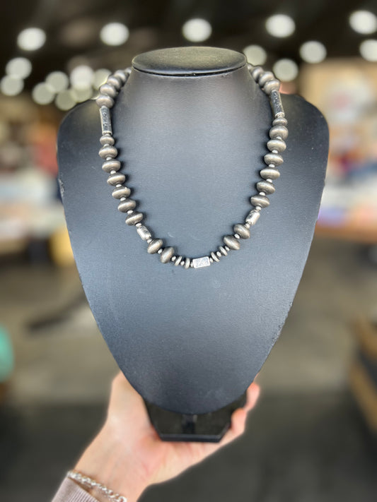 Saucer Navajo & Block Bead Necklace
