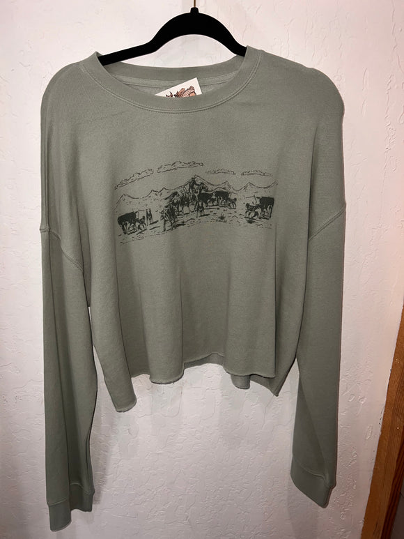 Gathering Crop Sweatshirt