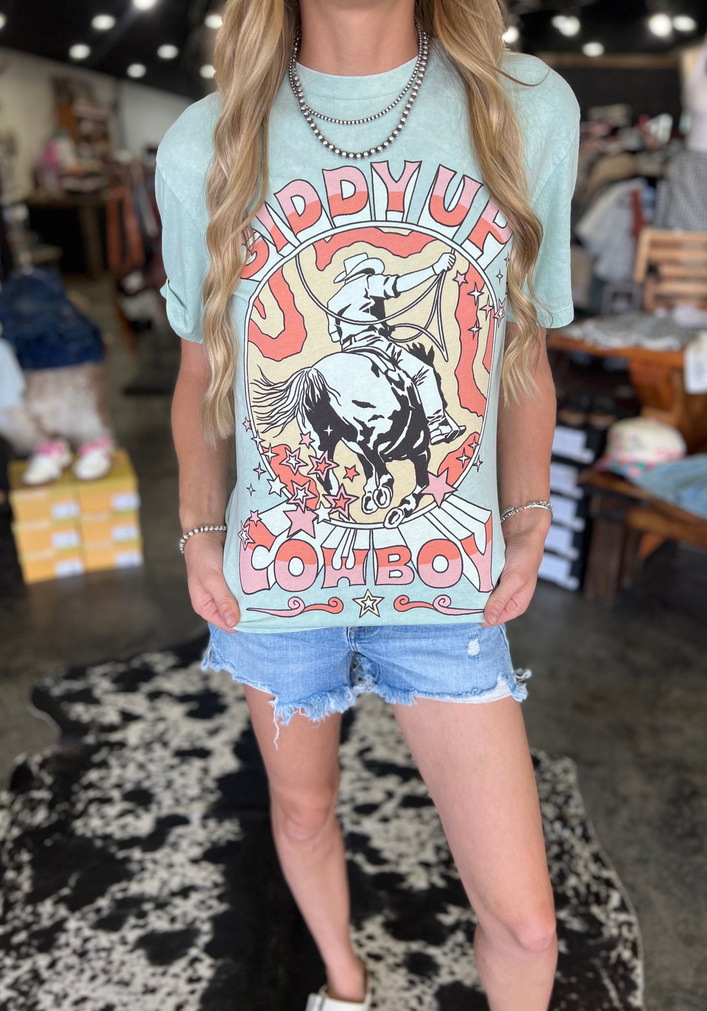 Giddy Up Cowboy Mineral Wash Graphic Tee