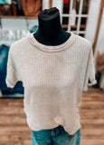 The Gabby Waffle Knit Top *Sand