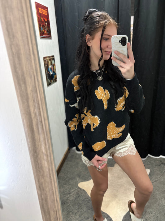 Western Motif Sweater