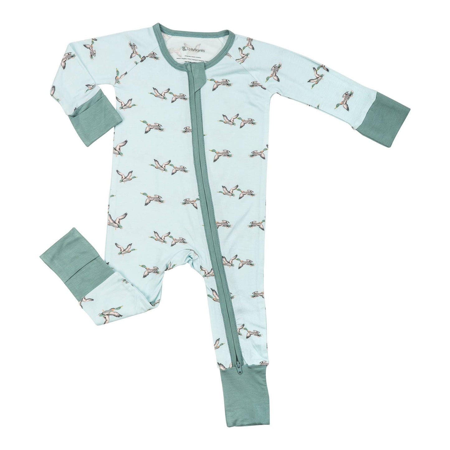 Quack Up Mallard Duck Bamboo Baby Convertible Zipper Pajama