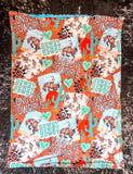 Western Long Live Cowgirls Minky Blanket