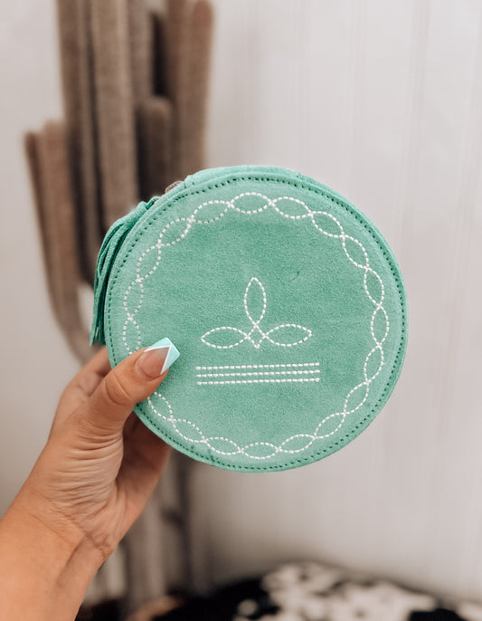 Turquoise Boot Stitch Jewelry Box